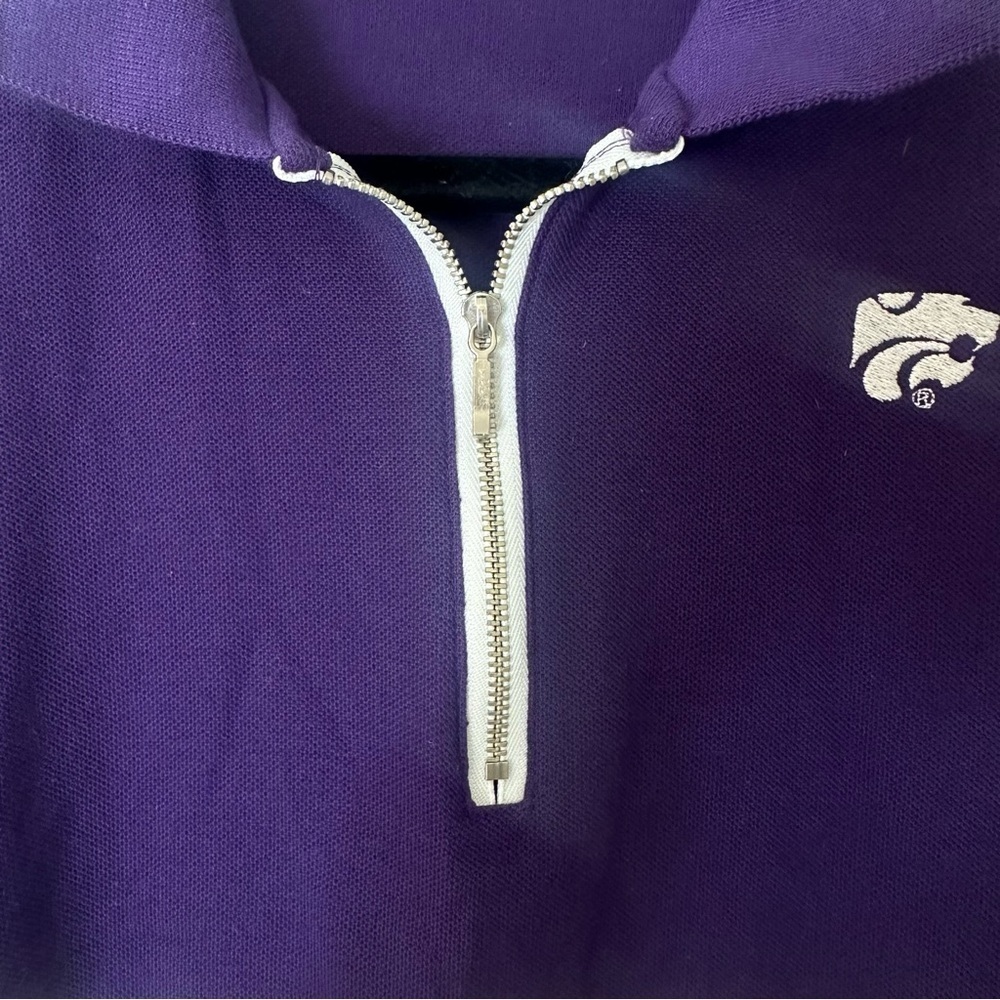 Women’s K State Quarter Zip 100% Cotton Sweater Vest Made in USA Size Small 6-8 - Picture 4 of 9